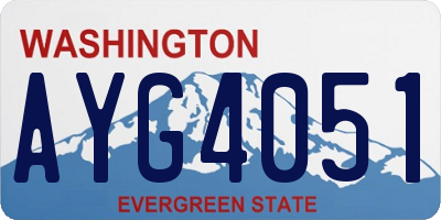 WA license plate AYG4051