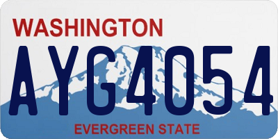 WA license plate AYG4054