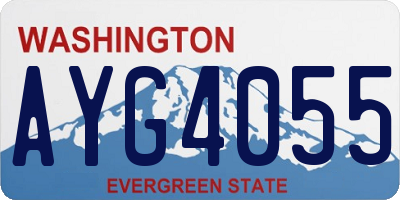 WA license plate AYG4055