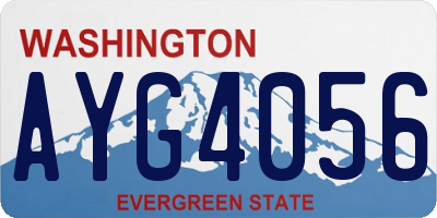 WA license plate AYG4056