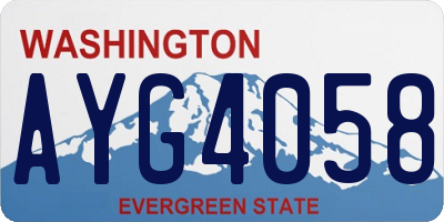 WA license plate AYG4058