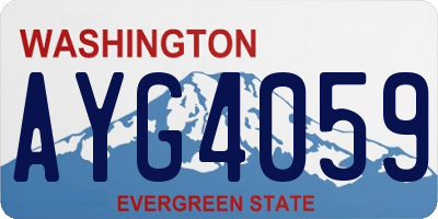 WA license plate AYG4059