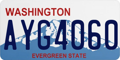 WA license plate AYG4060