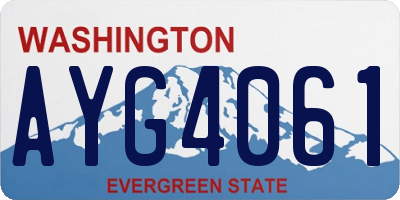 WA license plate AYG4061