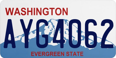 WA license plate AYG4062