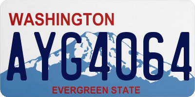 WA license plate AYG4064