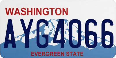 WA license plate AYG4066