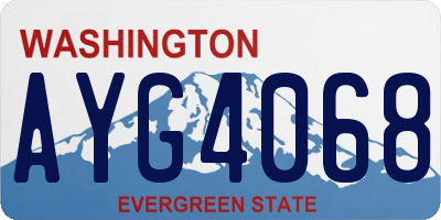 WA license plate AYG4068