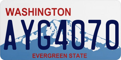 WA license plate AYG4070