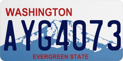 WA license plate AYG4073