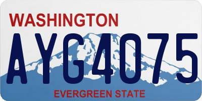 WA license plate AYG4075
