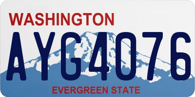 WA license plate AYG4076
