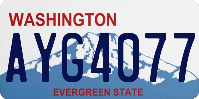 WA license plate AYG4077