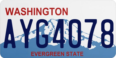 WA license plate AYG4078