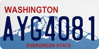 WA license plate AYG4081