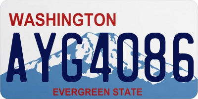 WA license plate AYG4086