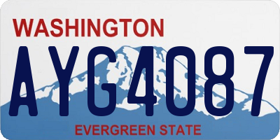 WA license plate AYG4087