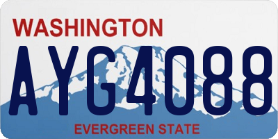 WA license plate AYG4088