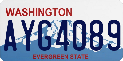 WA license plate AYG4089