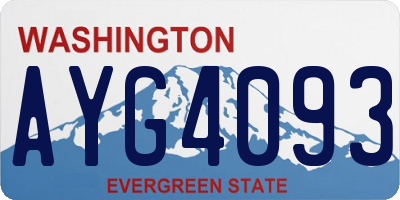 WA license plate AYG4093