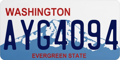WA license plate AYG4094