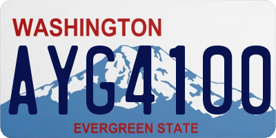 WA license plate AYG4100