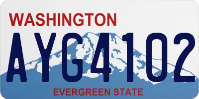 WA license plate AYG4102
