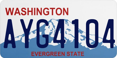 WA license plate AYG4104