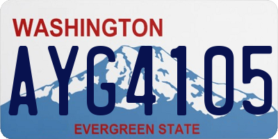 WA license plate AYG4105