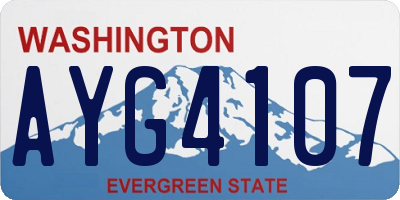 WA license plate AYG4107