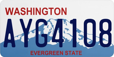 WA license plate AYG4108