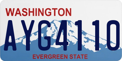 WA license plate AYG4110
