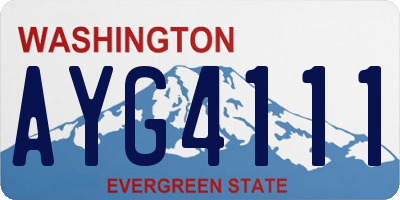 WA license plate AYG4111