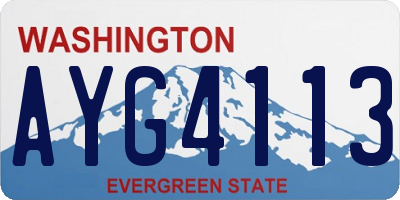 WA license plate AYG4113