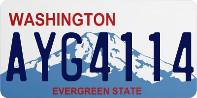 WA license plate AYG4114