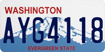 WA license plate AYG4118