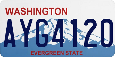 WA license plate AYG4120