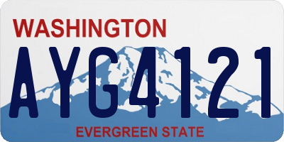 WA license plate AYG4121