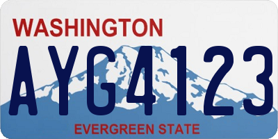 WA license plate AYG4123