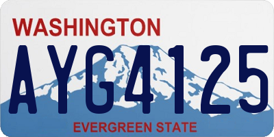 WA license plate AYG4125