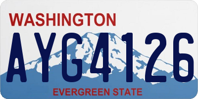 WA license plate AYG4126