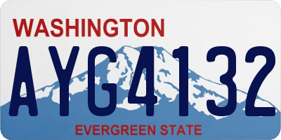 WA license plate AYG4132