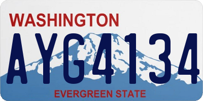 WA license plate AYG4134