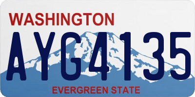 WA license plate AYG4135