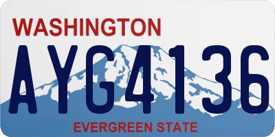WA license plate AYG4136