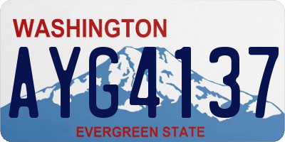WA license plate AYG4137