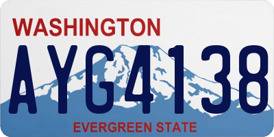 WA license plate AYG4138