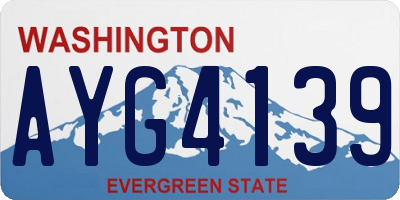 WA license plate AYG4139