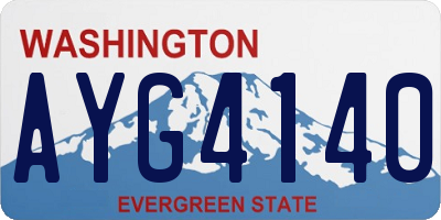 WA license plate AYG4140