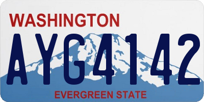 WA license plate AYG4142
